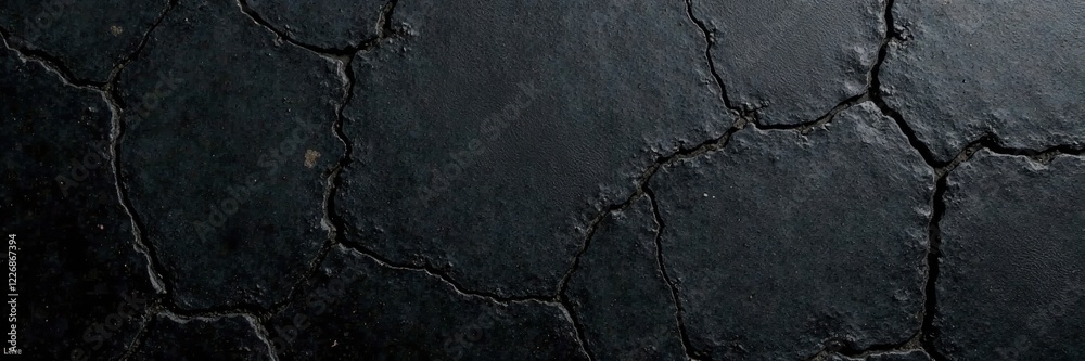 Obraz premium Rough black texture with distressed, cracked surface, texture, distressed, intensity