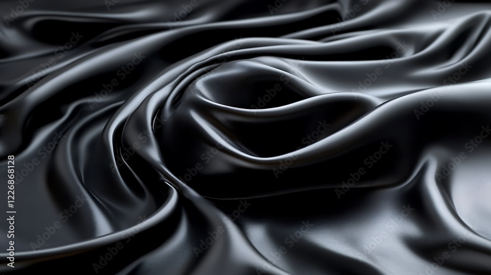 Obraz premium Draped Black Silk Fabric Abstract Texture