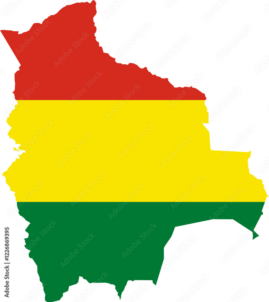 Bolivia fills with flag transparent map Bolivia fills with flag transparent map