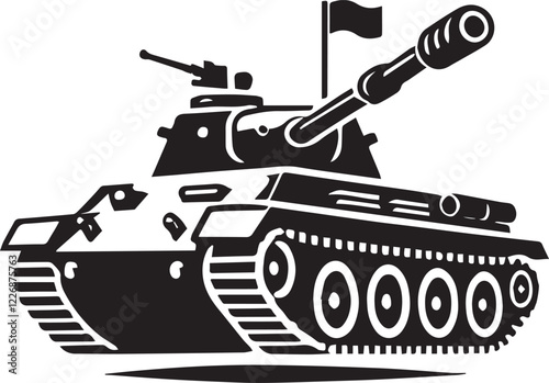 black Tank vector illustration, Tank logo, Tank icon vector, Tank silhouette vector black and white file