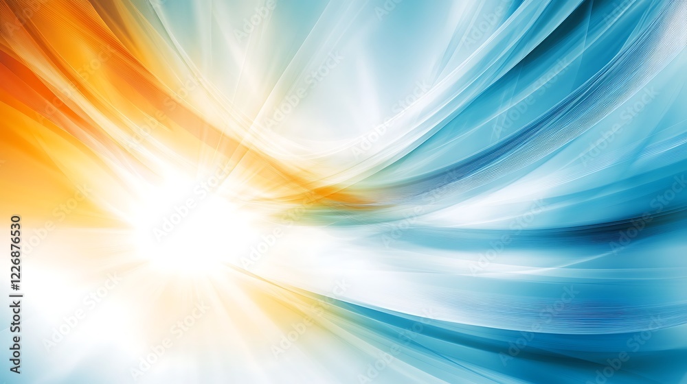 Abstract Orange Blue Swirling Light Rays Background Abstract Orange Blue Swirling Light Rays Background