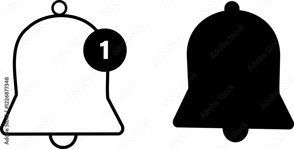 Notification bells icon. Color Flat Line Icons Notification bells icon. Color Flat Line Icons