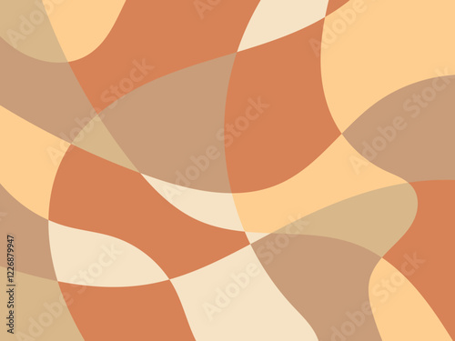 Abstract multicolored organic mosaic illustration design background. Colors: Dairy cream, dark peach, chardonnay, whiskey, and very light brown.