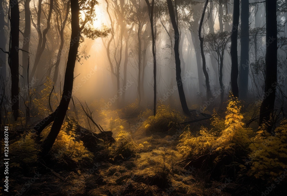 Obraz premium stunning visual transformations nature inspired climate change impact biodiversity, landscape, scenery, ecosystem, conservation, habitat, wildlife, flora