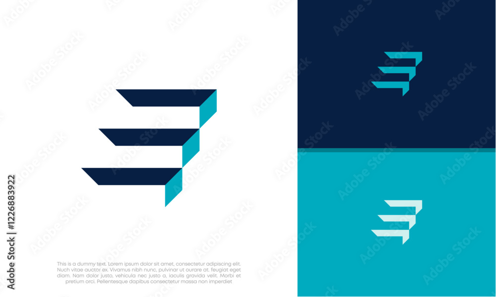 Fototapeta premium Initials E logo design. Initial Letter Logo. Innovative high tech logo template.