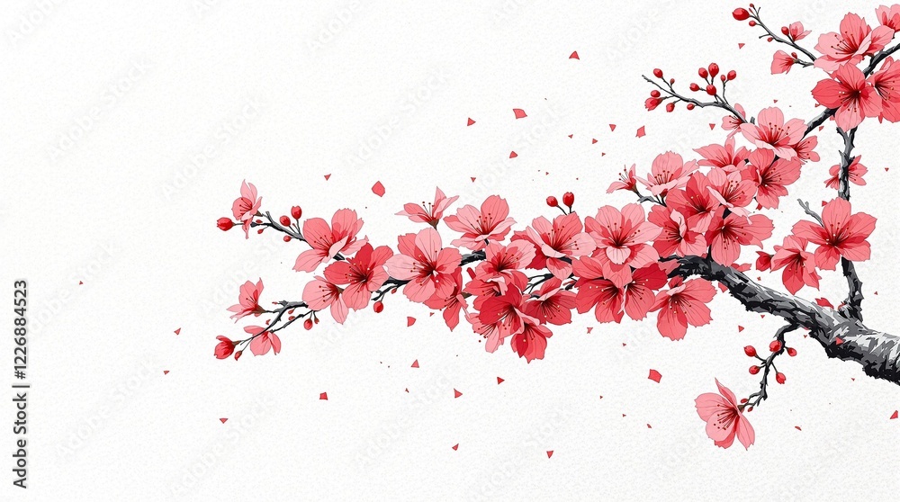 Naklejka premium Cherry Blossoms in Full Bloom