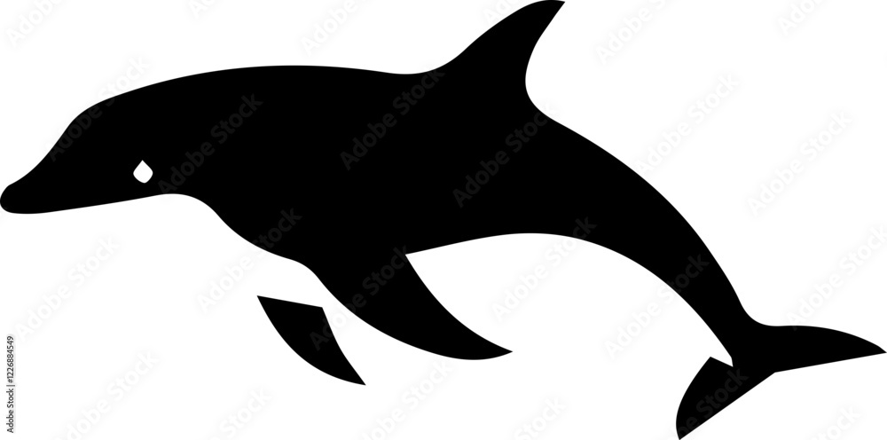Fototapeta premium Minimalist Dolphin Silhouette Vector Design