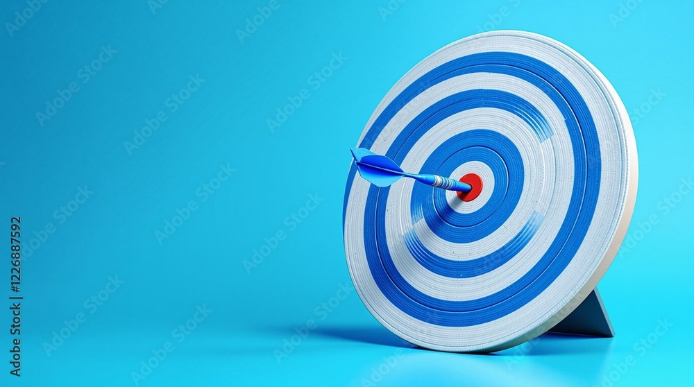 Blue Target with Bullseye Arrow | Precision, Focus, and Goal Achievement Blue Target with Bullseye Arrow | Precision, Focus, and Goal Achievement