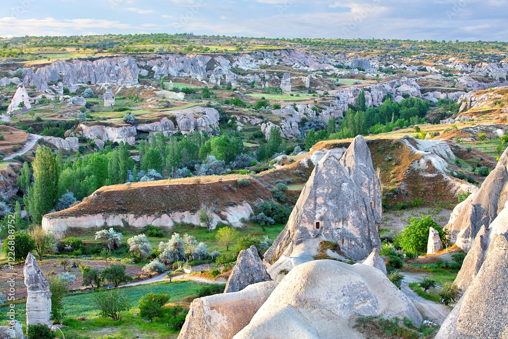 Majestic landscapes reveal the unique rock formations in Cappadocia's enchanting valleys