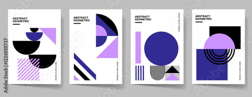 Bild auf Leinwand Geometric poster template collection, flyer, brochure