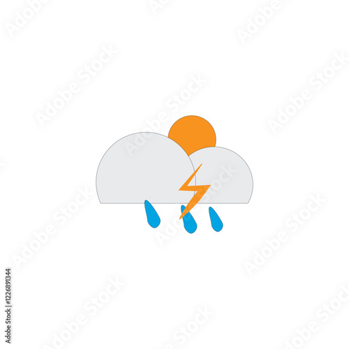 lightning and cloud icon design template 