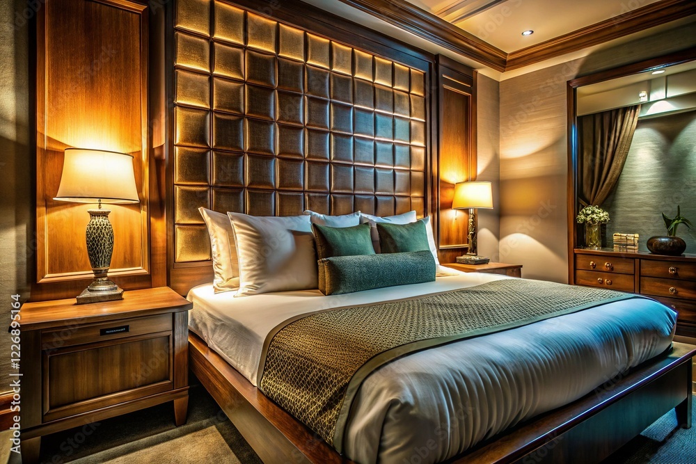 Obraz premium Hotel Room Bed Frame Detail - Long Exposure Photography