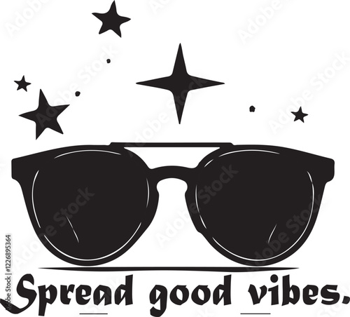 Spread good vibes positive quotes typography