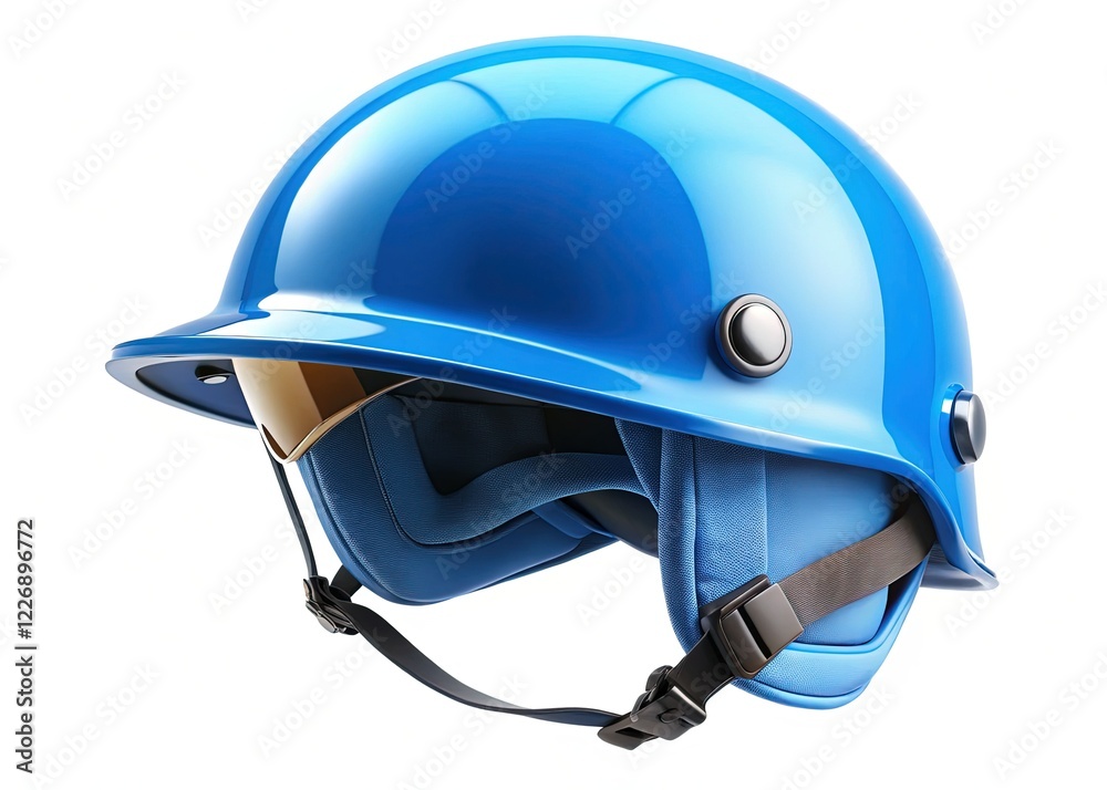 Fototapeta premium Isolated Blue Helmet Aerial View: UN Peacekeeper Equipment Overhead Shot