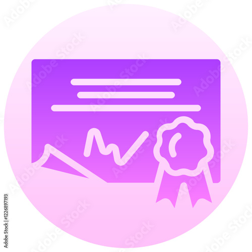 diploma vector round gradient icon
