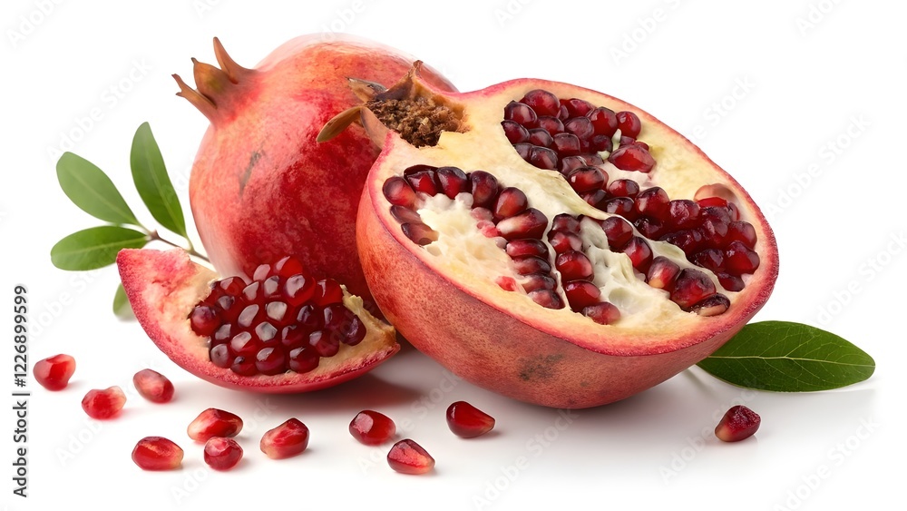 pomegranate isolated on white background pomegranate isolated on white background