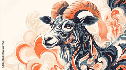 Colorful artistic representation of a goat vibrant design abstract art creative environment