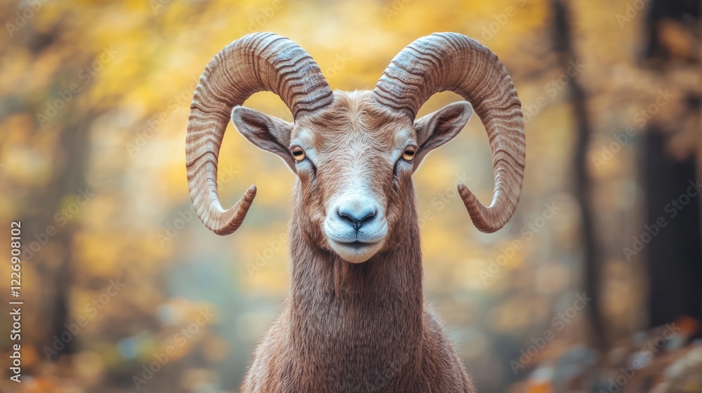 Majestic Ram in Autumnal Forest Majestic Ram in Autumnal Forest