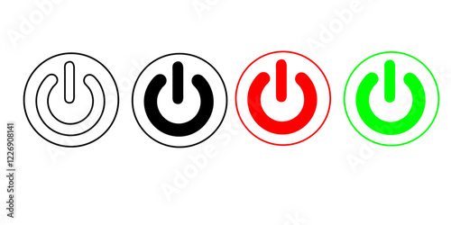 On-off vector icon designs collection