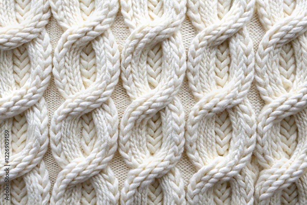 Double Cable Knitted White Texture Fabric Double Cable Knitted White Texture Fabric