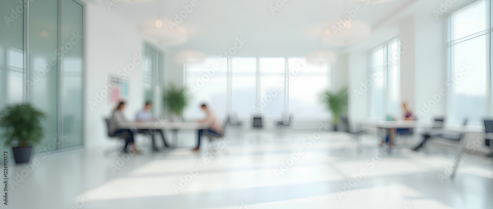 empty white business office with blurred background empty white business office with blurred background