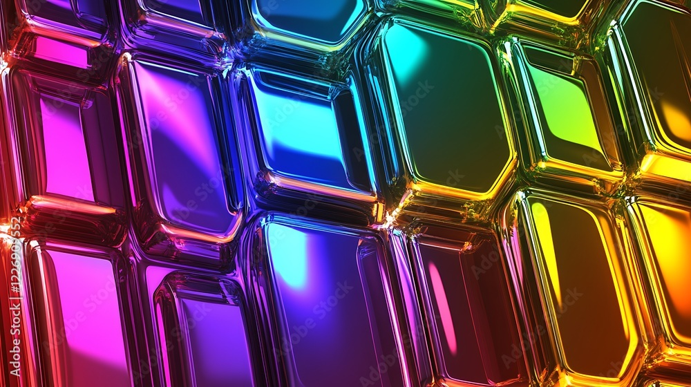 Abstract Rainbow Glass Block Pattern Design Abstract Rainbow Glass Block Pattern Design
