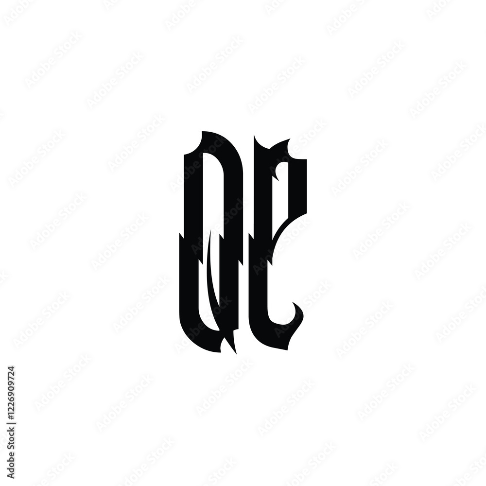 Obraz premium QE monogram logo design letter text name symbol monochrome logotype alphabet character simple logo