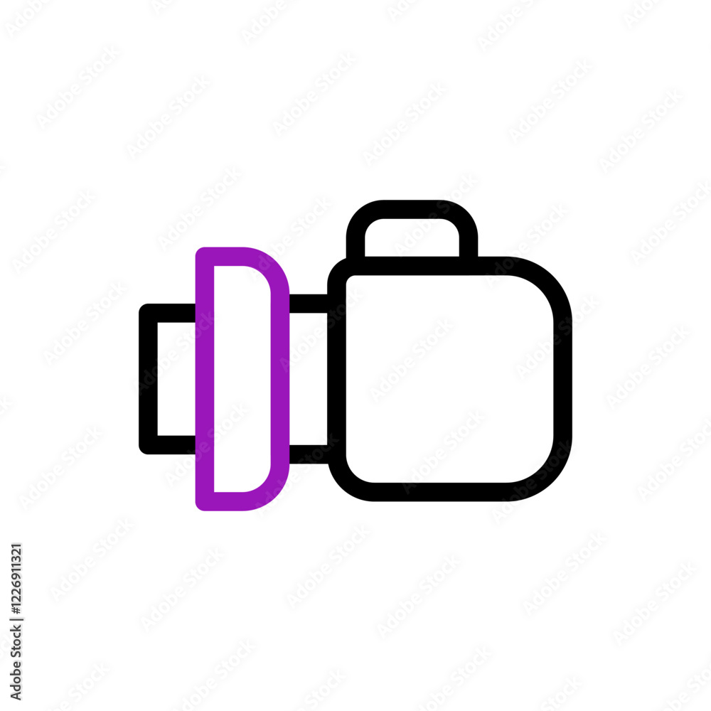 Simplified Camera Icon with Purple Lens Design Simplified Camera Icon with Purple Lens Design