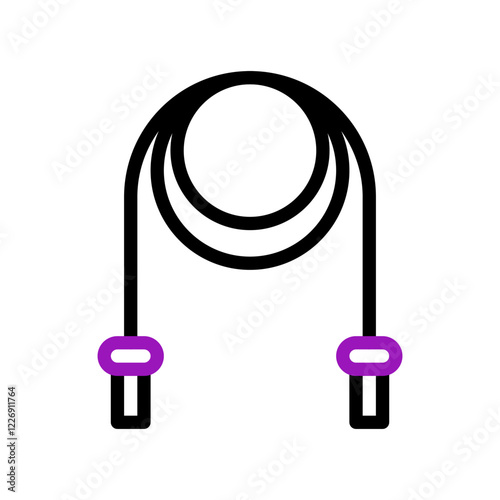 Jump rope illustration black and violet handles