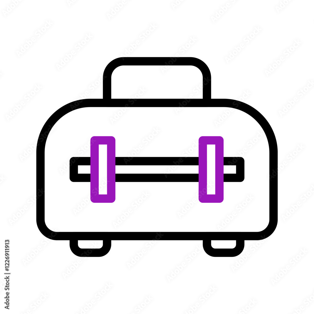 Stylized Tool Box Icon With Bold Outline And Color Accents Stylized Tool Box Icon With Bold Outline And Color Accents