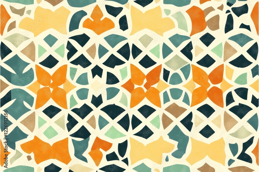 Abstract floral mosaic pattern, seamless design, textile, background Abstract floral mosaic pattern, seamless design, textile, background