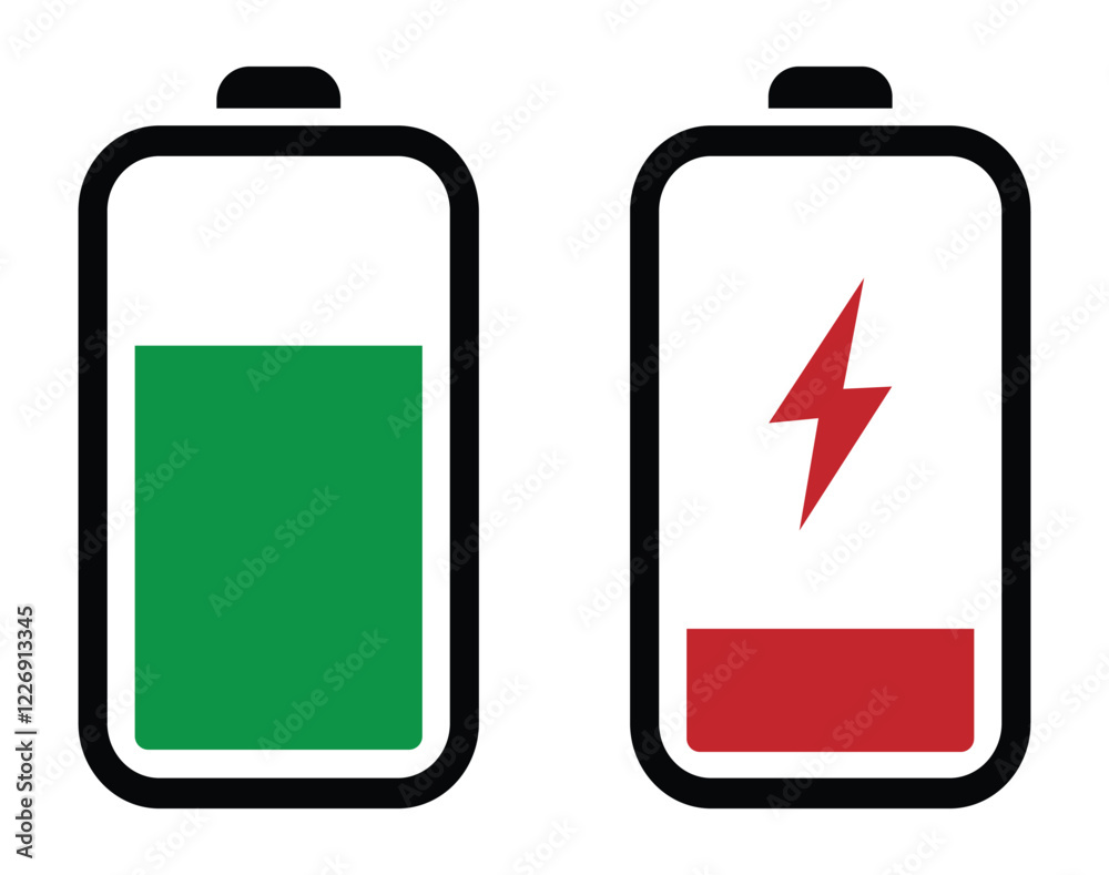 Battery Charging Icon set, Vector illustration Battery Charging Icon set, Vector illustration