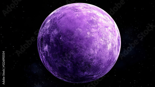 Glossy purple space planet. Fantasy space game UI comic moon or satellite vector icon with glass or gas surface. Alien creatures home world, fantastic galaxy fantasy planet photo