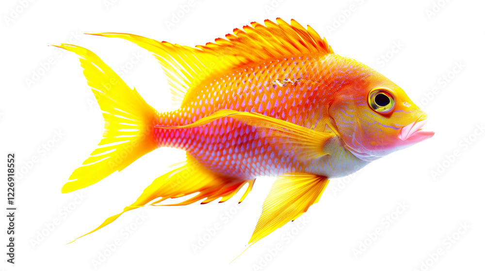 Fototapeta premium Vibrant Coral Fish Swimming Gracefully in Clear Waters With Stunning Colors and Intricate Patterns