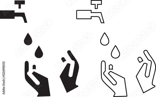 Ablution (wudu) icon set