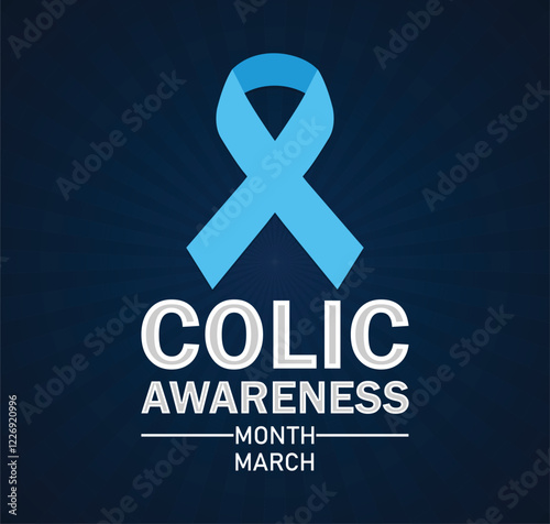 Colic awareness Month Vector illustration. March. Holiday concept. Template for background, banner, card, poster with text inscription.