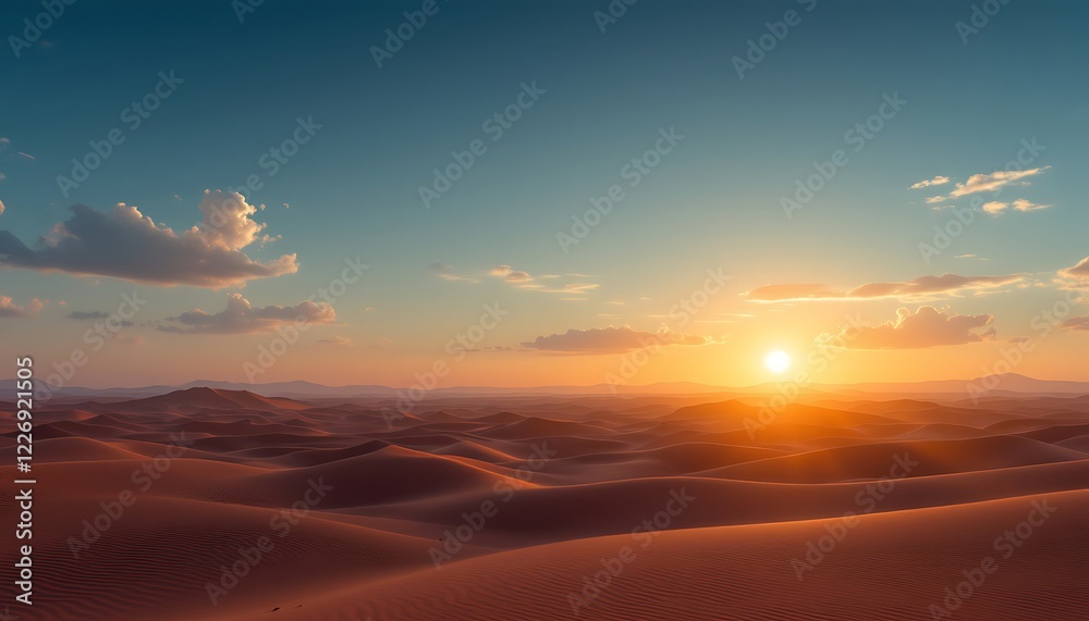 suns departure casts desert in amber glow tranquil suns departure casts desert in amber glow tranquil