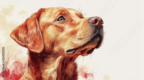 Fox Red Labrador portrait, soft background. Pet art print photo