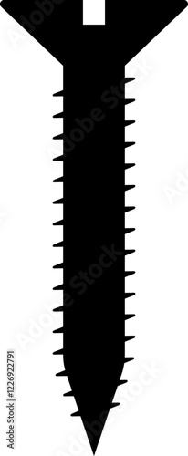Cutout Long Screw Wall Construction Assembly Silhouette