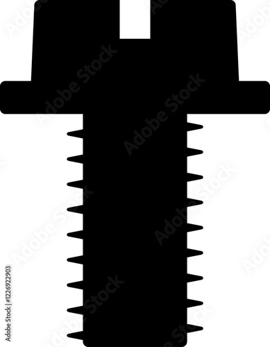 Cutout Bolt Nut Construction Assembly Silhouette