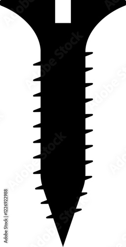Cutout Long Screw Wall Construction Assembly Silhouette