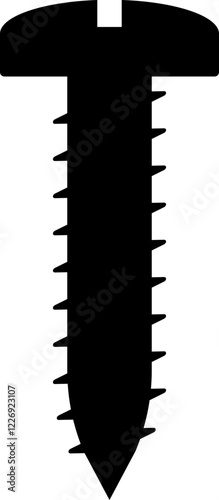 Cutout Long Screw Wall Construction Assembly Silhouette
