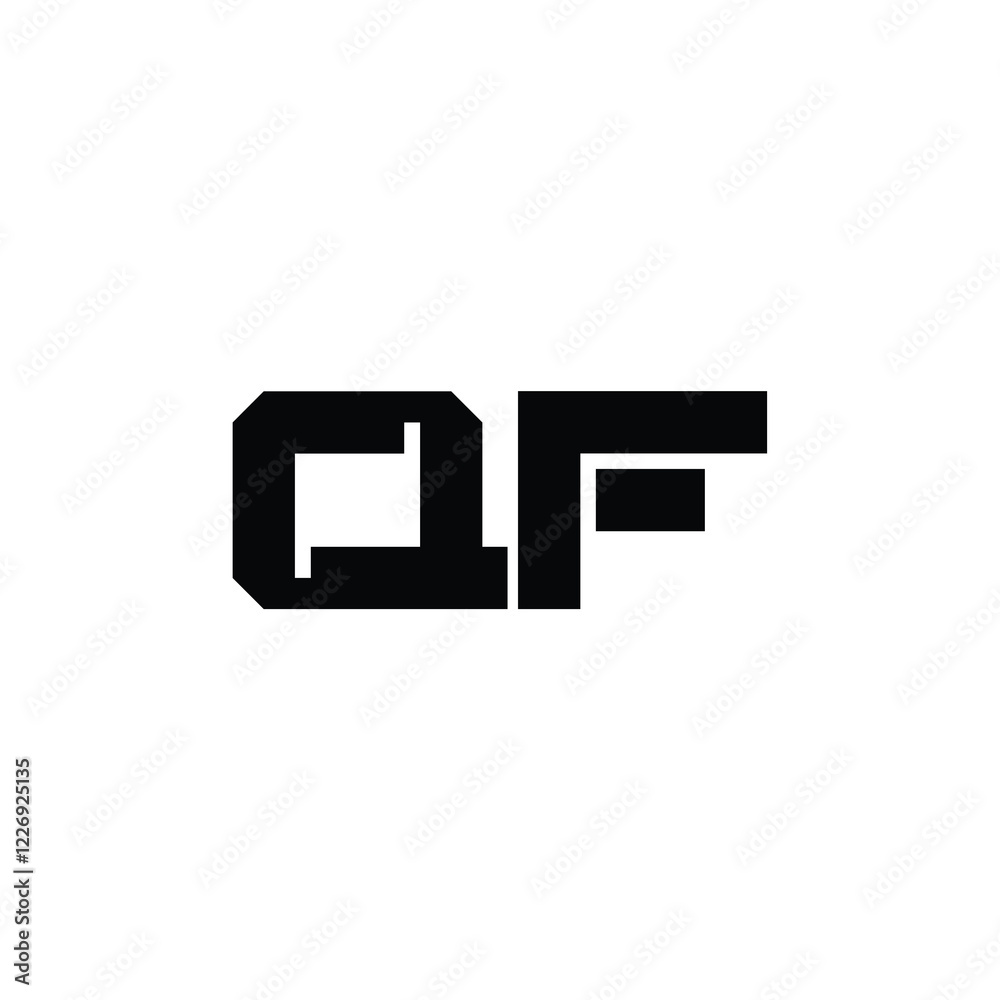 QF monogram logo design letter text name symbol monochrome logotype alphabet character simple logo QF monogram logo design letter text name symbol monochrome logotype alphabet character simple logo