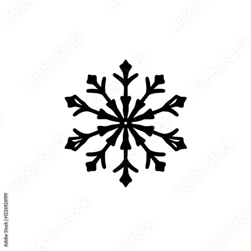 Elegant Snowflake Design: A Perfect Winter Holiday Symbol. Ideal for seasonal decorations, illustrations, and graphic designs. Download this beautiful snowflake pattern now!