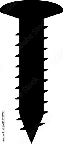 Long Screw Wall Construction Assembly Silhouette