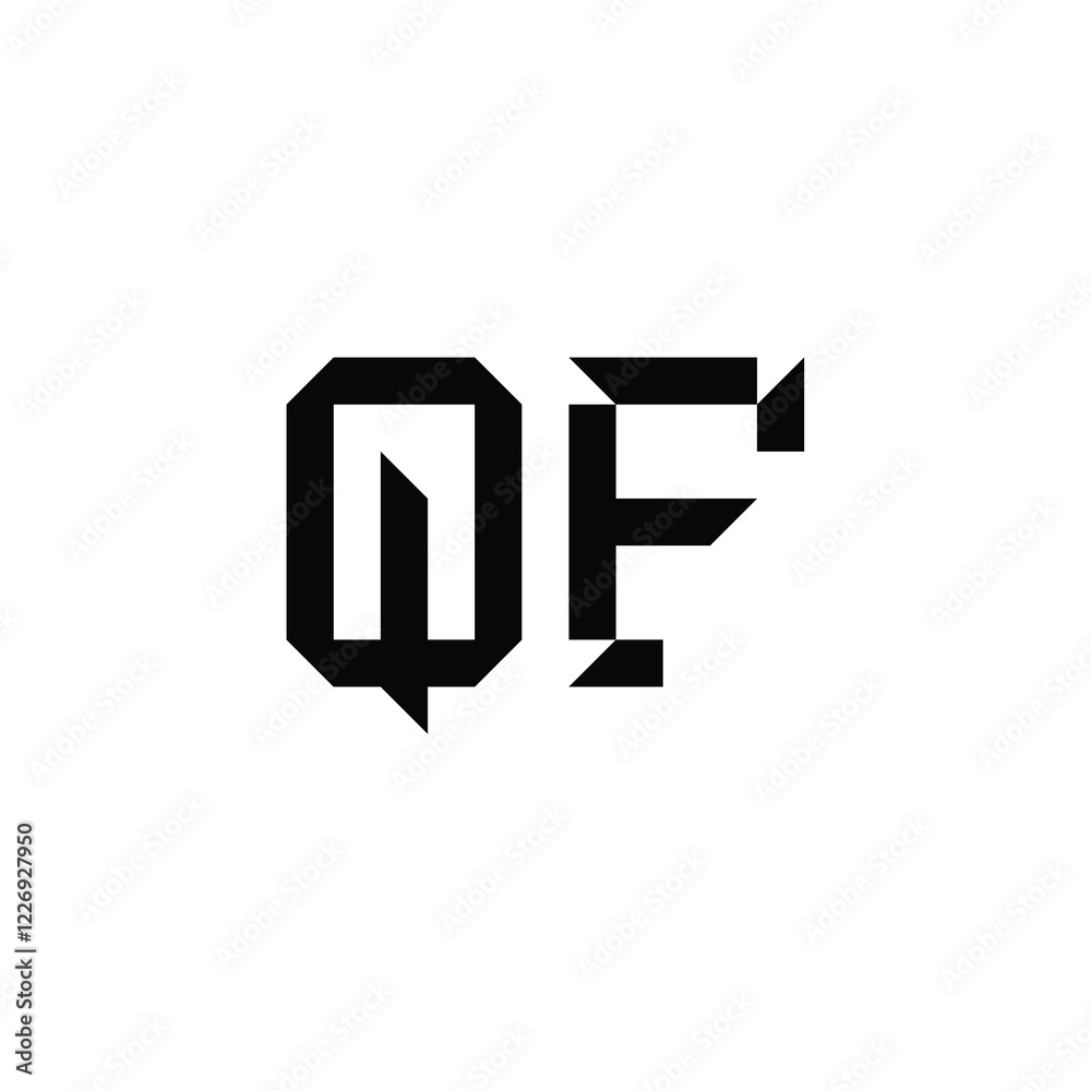 QF monogram logo design letter text name symbol monochrome logotype alphabet character simple logo QF monogram logo design letter text name symbol monochrome logotype alphabet character simple logo