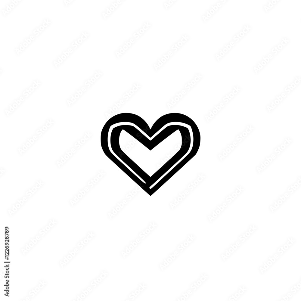 Geometric Heart: Minimalist Black and White Love Symbol Icon. Perfect for Valentine's Day, romantic designs, and minimalist graphic projects. Geometric Heart: Minimalist Black and White Love Symbol Icon. Perfect for Valentine's Day, romantic designs, and minimalist graphic projects.