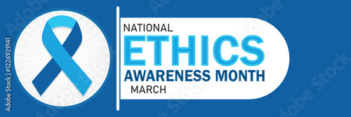 National Ethics Awareness Month. March. Vector illustration. Design element for banner, poster or card.