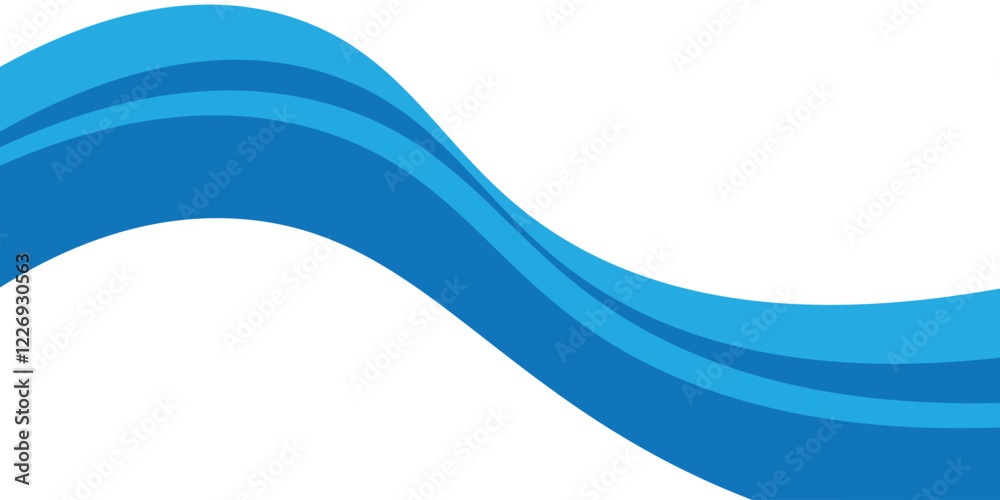 Obraz premium Vector blue line background curve element with white space for text and message design, overlapping layers, vector
