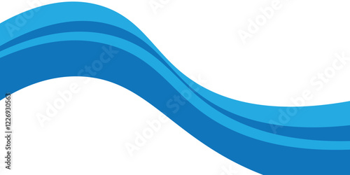 Vector blue line background curve element with white space for text and message design, overlapping layers, vector